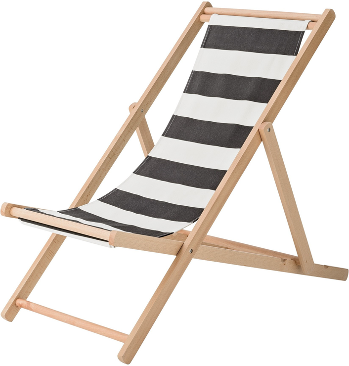 Wooden adjustable reclining deck chair