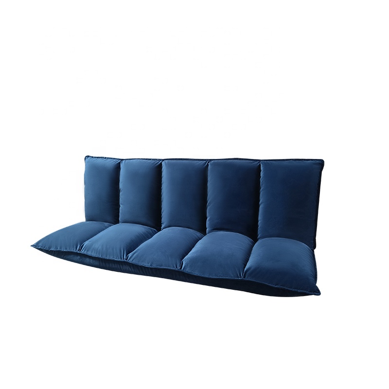 Blue velvet double bean bag chair