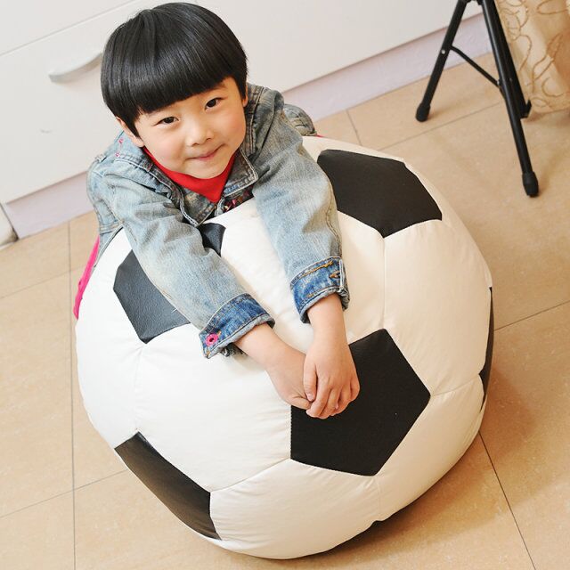Children's football shape bean bag chair