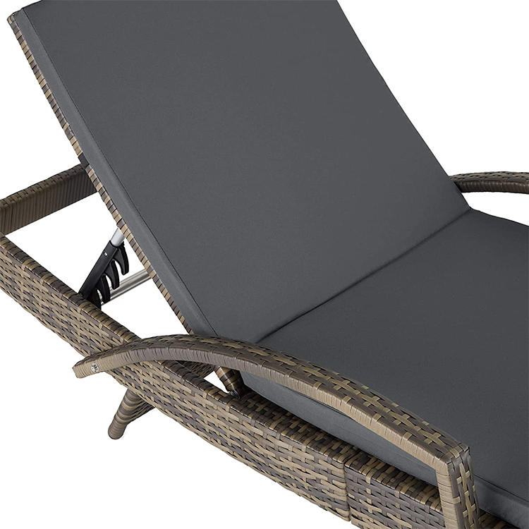Outdoor comfortable grey lounge chair