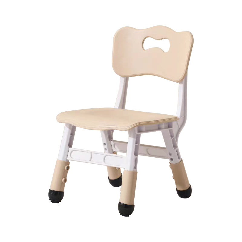 Adjustable plastic study chair for children with backrest and thickened seat