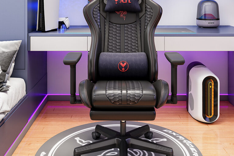 Ergonomic gaming chair with racing style, adjustable height and armrests for comfort
