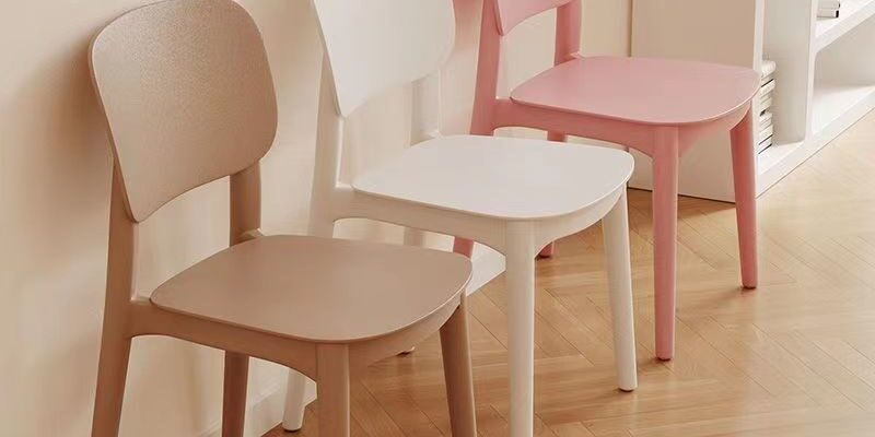 Modern Nordic Plastic Dining Chair with Backrest for Home and Restaurant