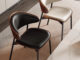 Italian minimalist bentwood solid wood dining chair for office and cafe seating