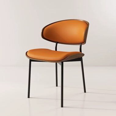 Italian minimalist bentwood solid wood dining chair for office and cafe seating