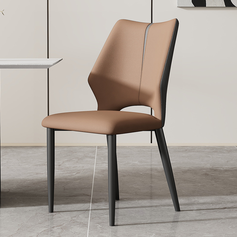 Minimalist Italian-style upholstered dining chair with soft backrest