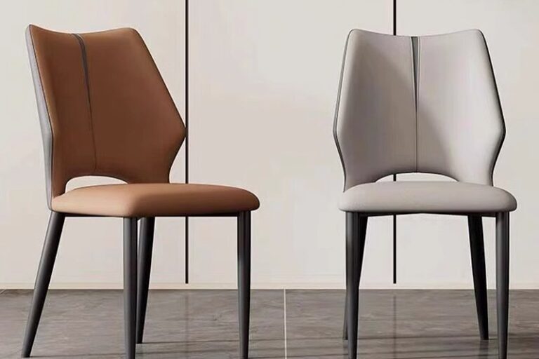 Minimalist Italian-style upholstered dining chair with soft backrest
