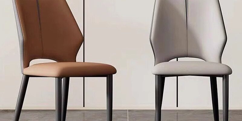 Minimalist Italian-style upholstered dining chair with soft backrest