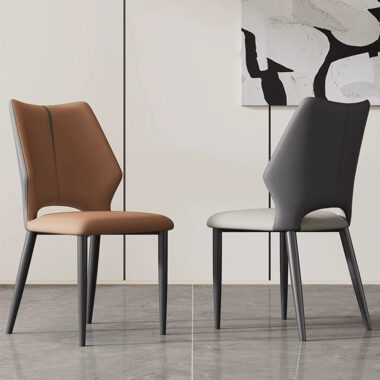 Minimalist Italian-style upholstered dining chair with soft backrest