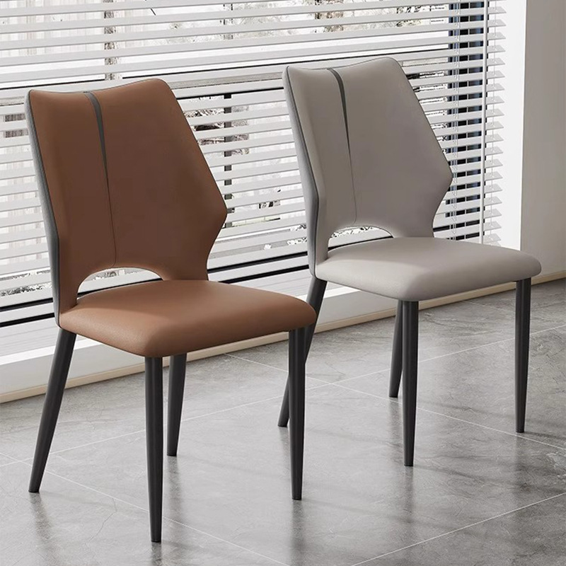 Minimalist Italian-style upholstered dining chair with soft backrest