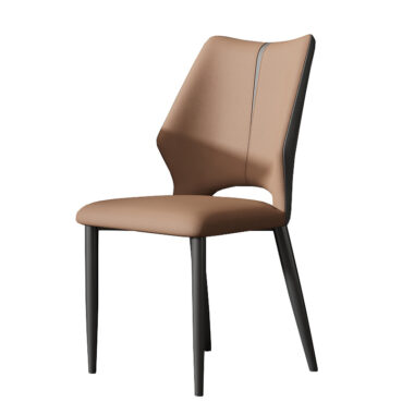 Minimalist Italian-style upholstered dining chair with soft backrest