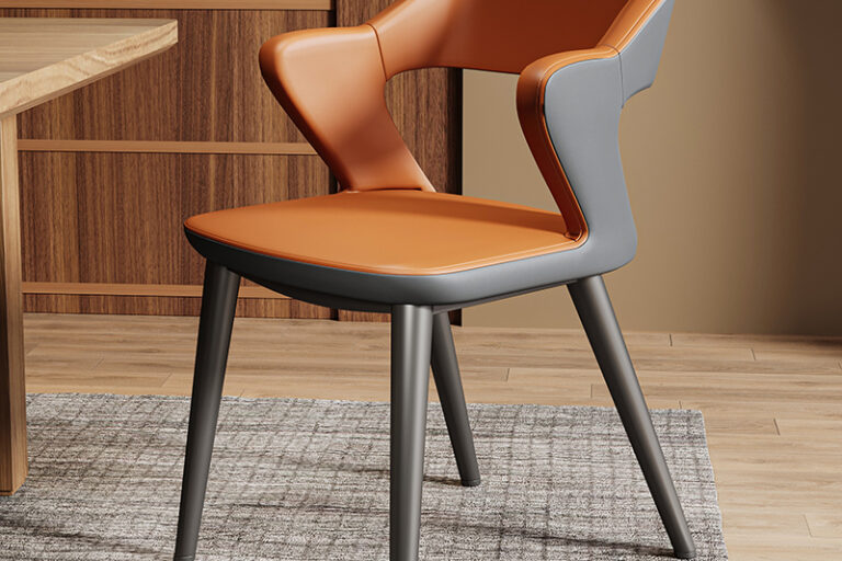 Luxury comfortable dining chair with ergonomic backrest for home use