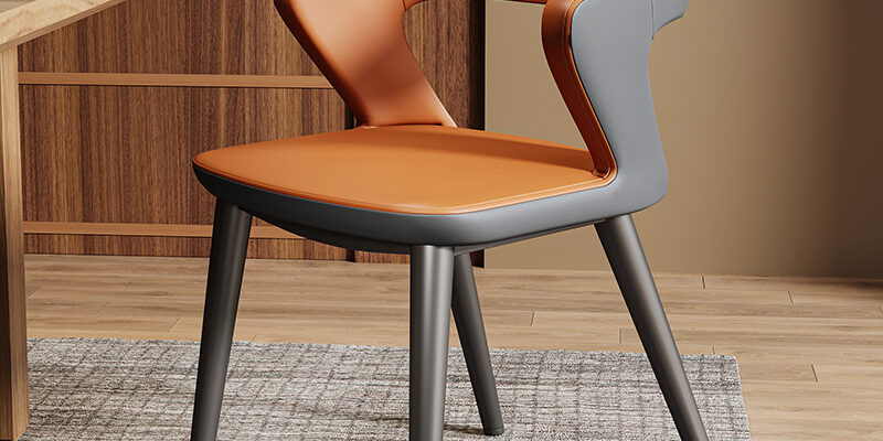 Luxury comfortable dining chair with ergonomic backrest for home use