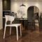Nordic-style custom plastic chair with horn backrest for dining and lounge