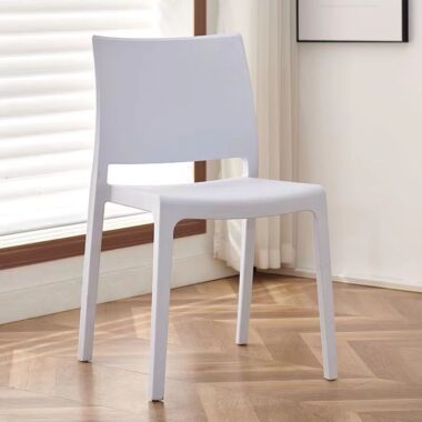 Stackable thickened plastic dining chair with backrest for home and café