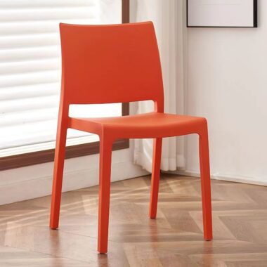 Stackable thickened plastic dining chair with backrest for home and café