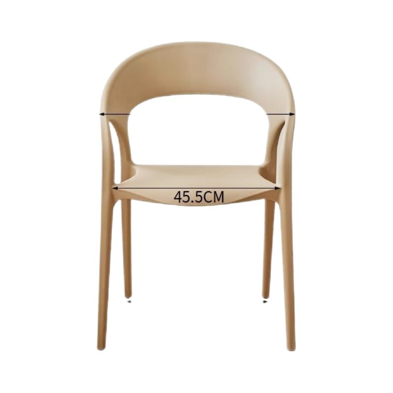Stackable thickened plastic dining chair with backrest for home and café