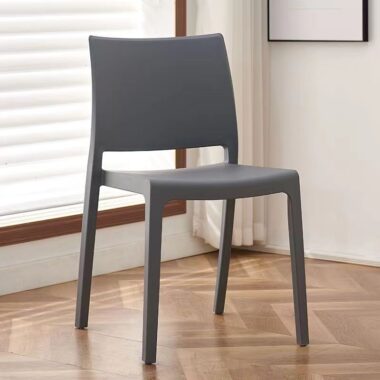 Stackable thickened plastic dining chair with backrest for home and café