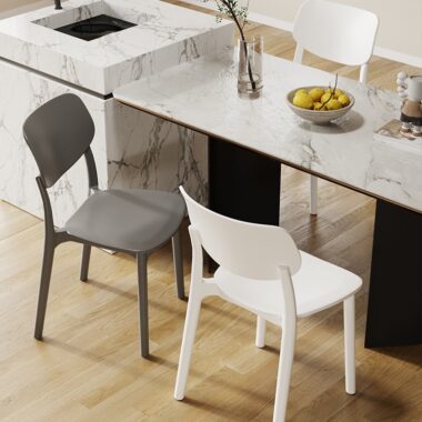 Nordic Plastic Dining Chairs with Backrest for Home and Restaurant Use