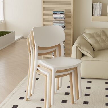 Nordic Plastic Dining Chairs with Backrest for Home and Restaurant Use