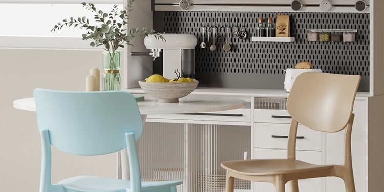 Nordic Plastic Dining Chairs with Backrest for Home and Restaurant Use