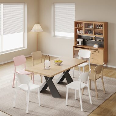 Nordic Plastic Dining Chairs with Backrest for Home and Restaurant Use