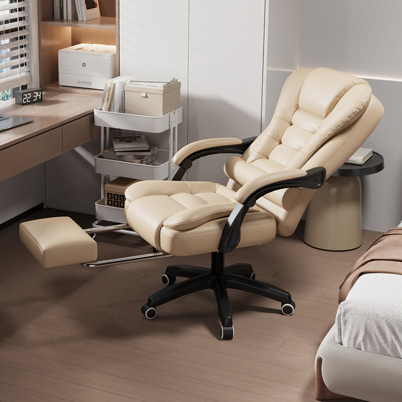 Reclining Executive Office Chair with Footrest and Padded Back