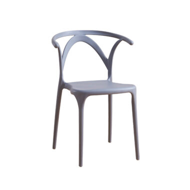 Modern stackable thick plastic dining chair with backrest for home and living room