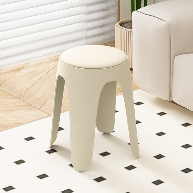 Stackable thickened round plastic stool for home and commercial use