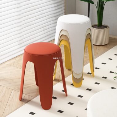 Stackable thickened round plastic stool for home and commercial use