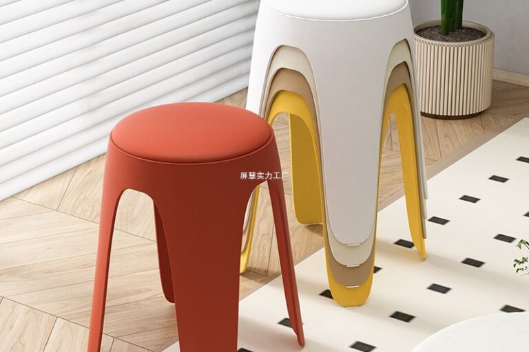 Stackable Round Plastic Chairs – Thickened Minimalist Stools for Home & Commercial Use (7) Stackable thickened round plastic stool for home and commercial use