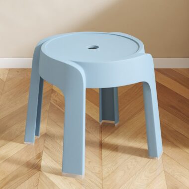 Stackable thick plastic round stool for dining or living room