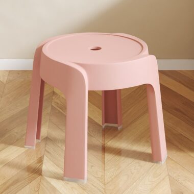 Stackable thick plastic round stool for dining or living room