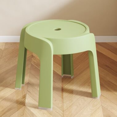 Stackable thick plastic round stool for dining or living room