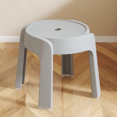Stackable thick plastic round stool for dining or living room