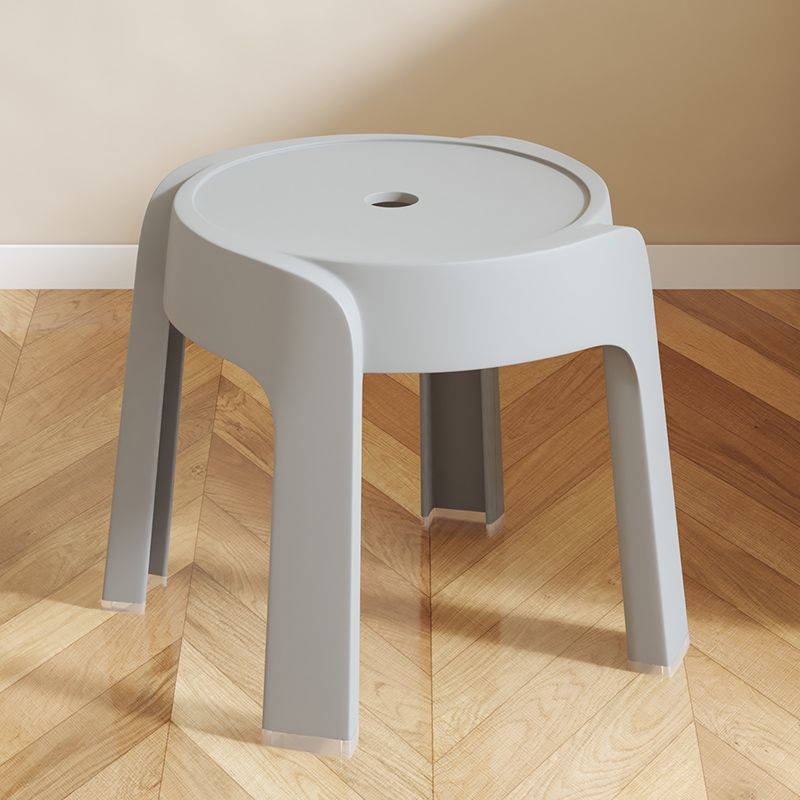 Stackable thick plastic round stool for dining or living room