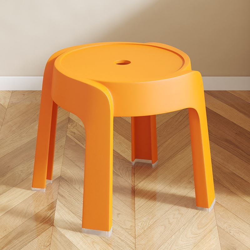 Stackable thick plastic round stool for dining or living room